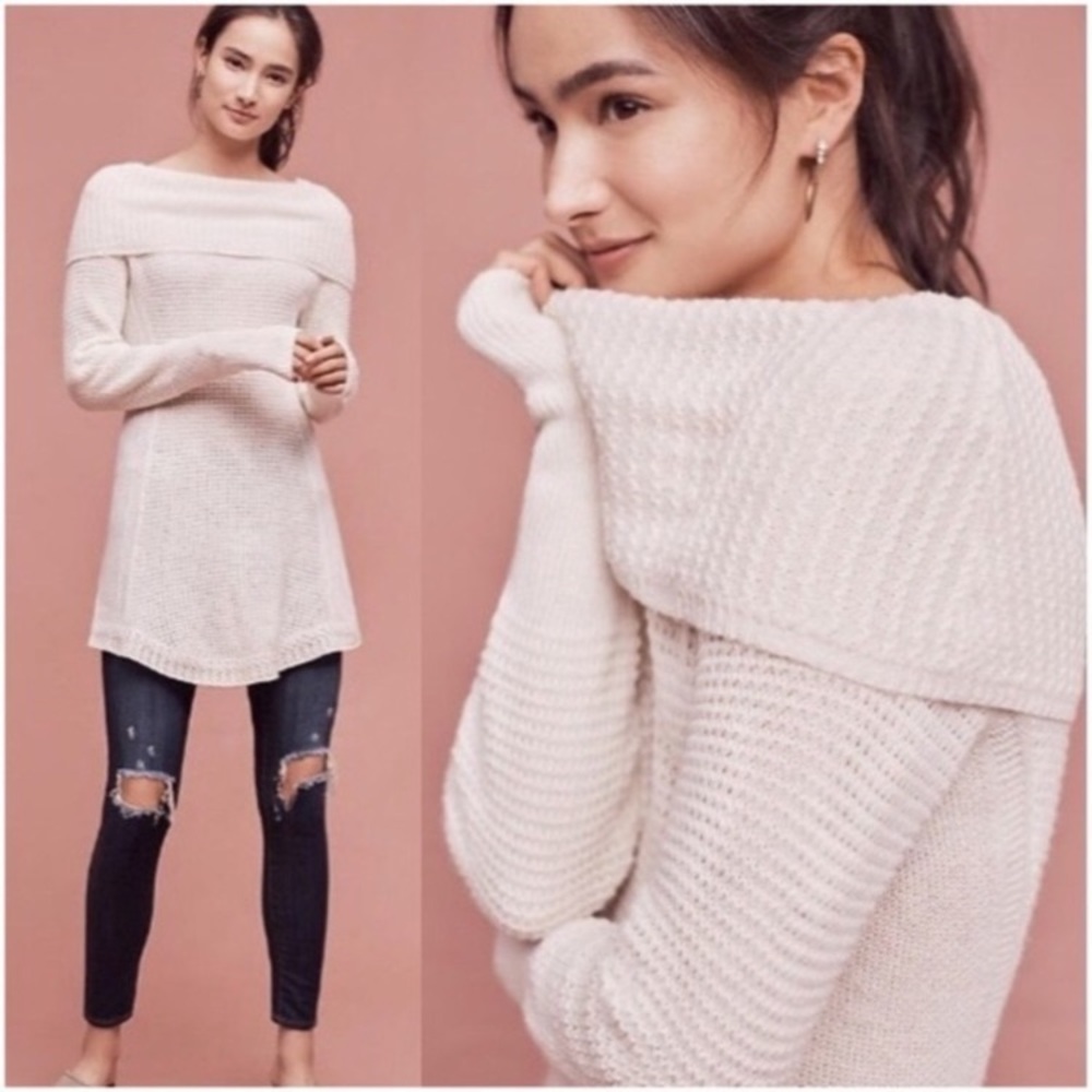 Anthropologie Angel of the North Rosie Cowl Neck Tunic Sweater